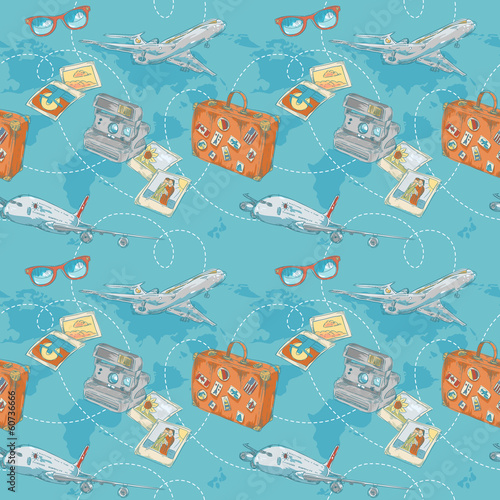  Travel seamless repeating pattern