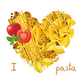 heart made from pasta