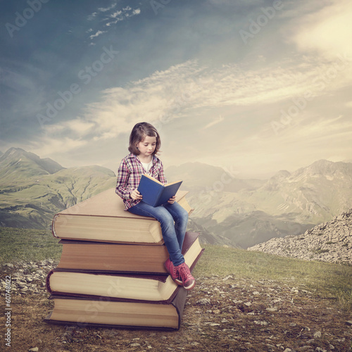 Fototapeta Girl reading a book