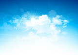 Blue sky and clouds poster