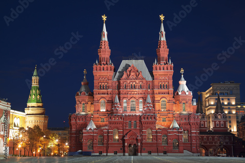Lacobel Moscow, the Red square at night. Russia