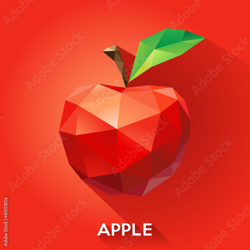 Fototapeta Vector illustration of an apple in a geometric style