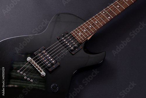  Electric guitar isolated on black