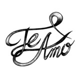 Te Amo   I love You   - Hand drawn quotes  black on white