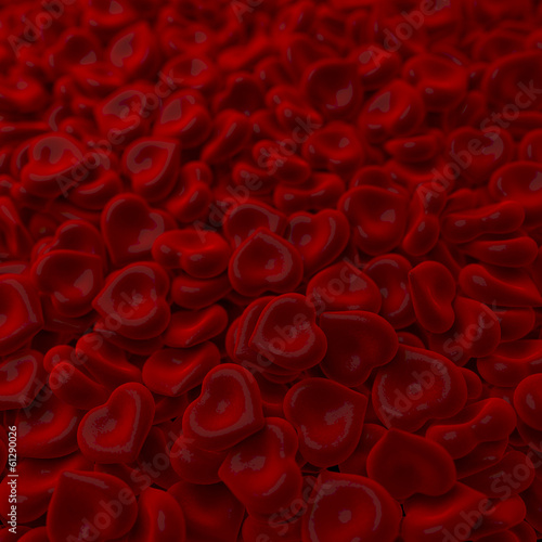 Fototapeta Rote Blutkörperchen in Herzform, Hämoglobin