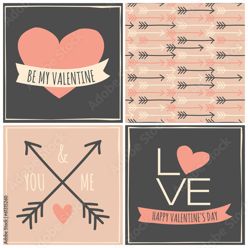 Fototapeta Valentine's Day Cards Collection