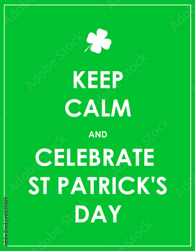 Fototapeta Keep calm and celebrate St. Patrick's day - vector background