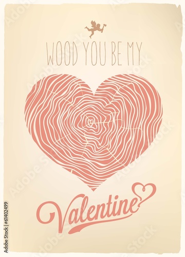 Fototapeta Happy Valentine's Day Hand Lettering - Typographical Background