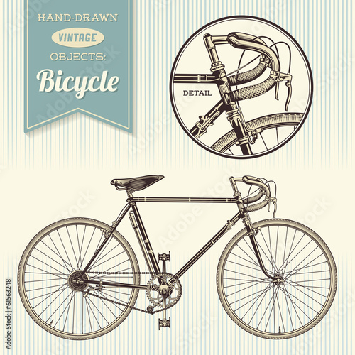 Fototapeta hand-drawn vintage bike illustration