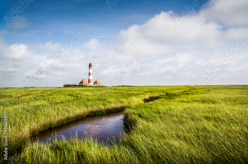 Fototapeta Beautiful landscape with lighthouse at Nordsee, Germany