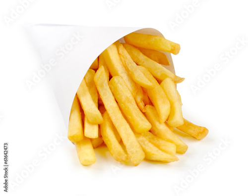 Fototapeta Fried Potato on white background