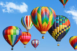 Colorful hot air balloons poster