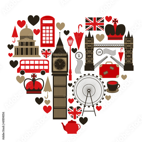 Fototapeta Love London heart symbol