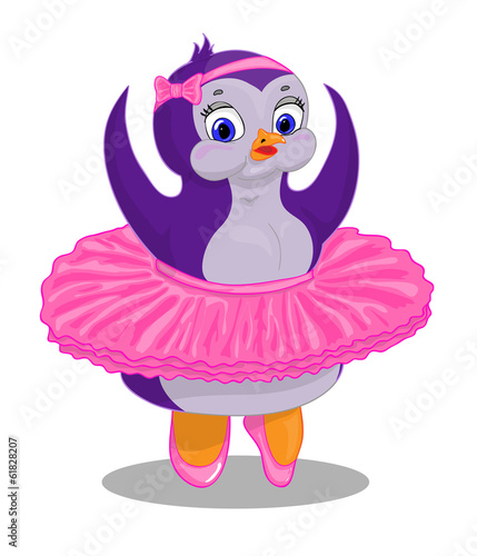 Fototapeta Penguin ballerina color indigo