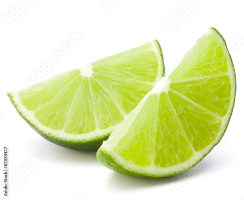 Citrus lime fruit segment isolated on white background cutout © Natika