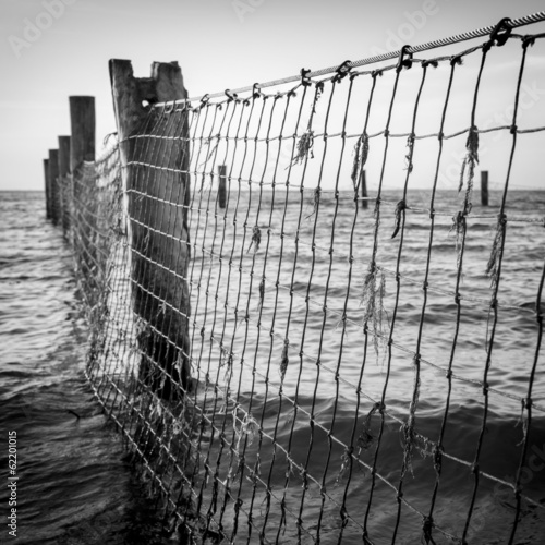 Fototapeta Seaside Nets Black and White