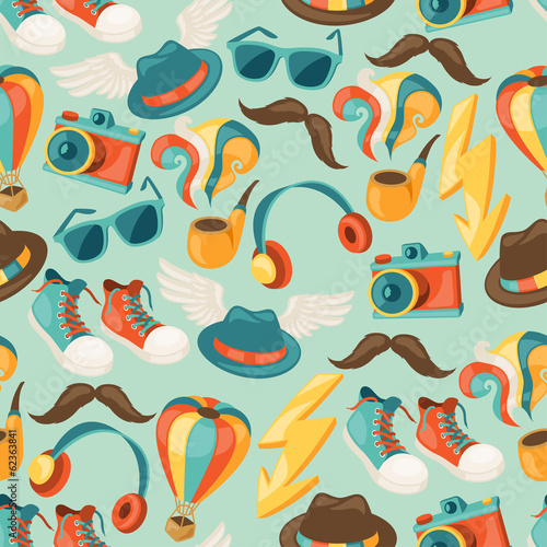  Hipster style seamless pattern.