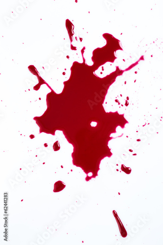  Blood on white background