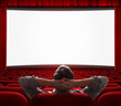 one man alone in empty cinema hall