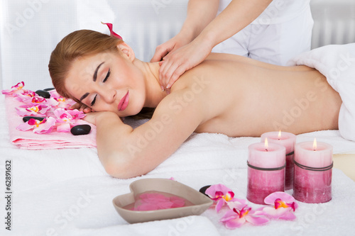 Fototapeta Woman Getting Massage Treatment