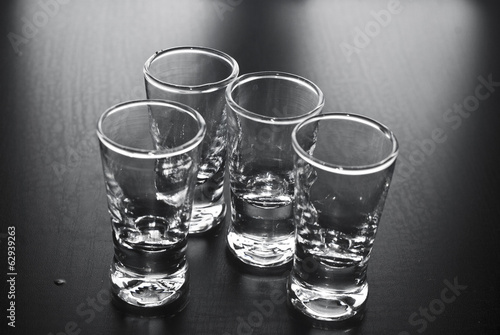 Lacobel empty glasses