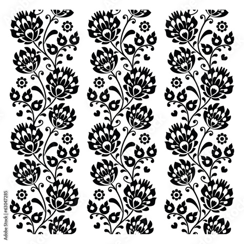  Seamless traditional folk polish pattern in black