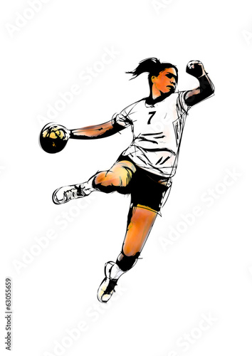 Fototapeta woman handball player