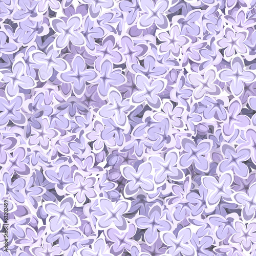 Fototapeta Seamless background with lilac flowers. Vector illustration.