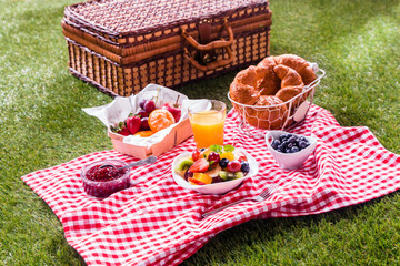 Colorful healthy summer picnic