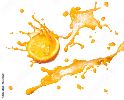 Lacobel orange juice splashing