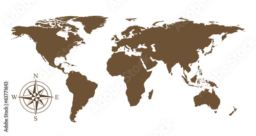 Fototapeta Vector world map