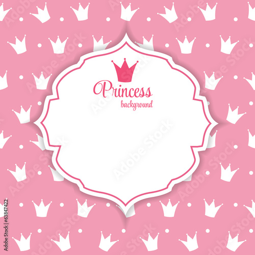  Princess Crown Background Vector Illustration.