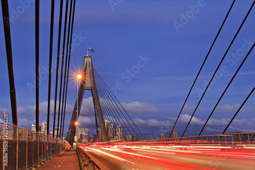 Fototapeta Sydney Anzac bridge Ropes sunset
