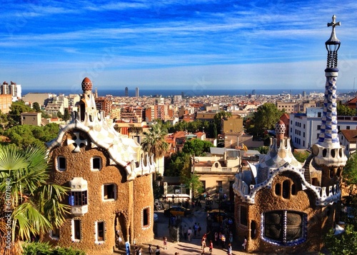  Parc Guell in Barcelona, Spain