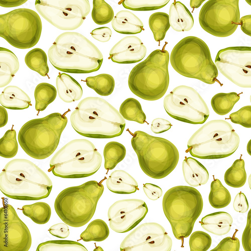 Fototapeta Seamless pear fruit sliced pattern