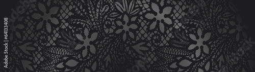 Fototapeta Black background with lace pattern