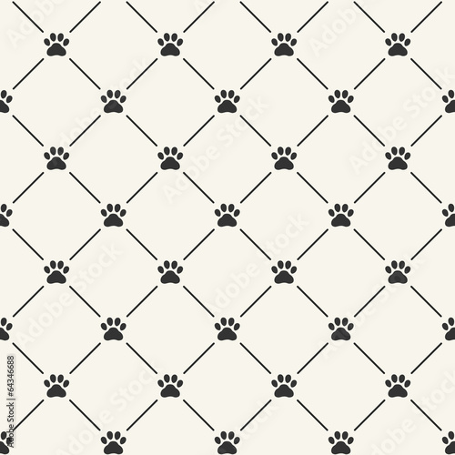 Simple seamless vector pattern with paw prints