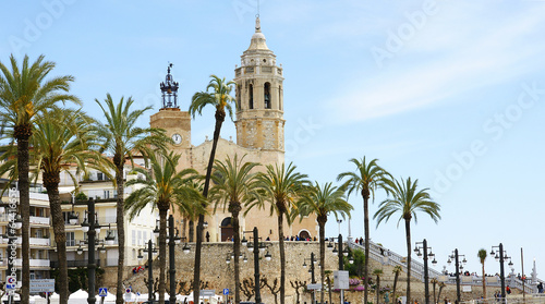 Fototapeta Iglesia de sant Bartomeu y Santa Tecla en Sitges