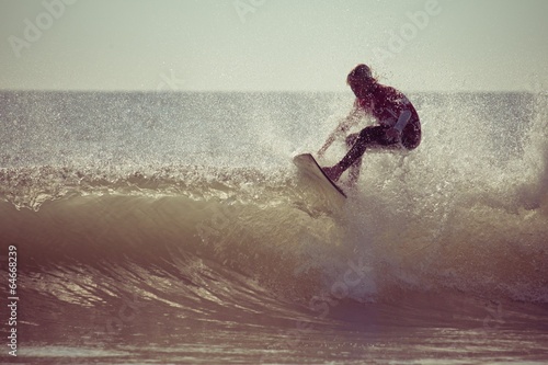 Fototapeta surfing in morning