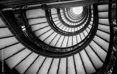 Fototapeta Low angle view of spiral staircase, Chicago, Cook County, Illino