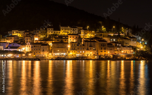  Mediterranean sea town at night