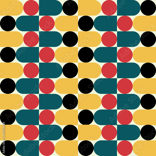  Retro geometric seamless pattern . Vector illustration