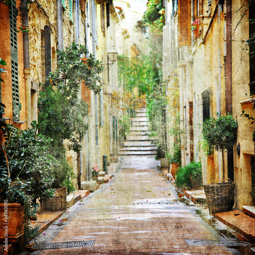 Fototapeta charming streets of mediterranian, artistic picture