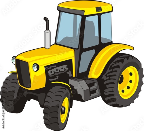 Fototapeta old yellow tractor