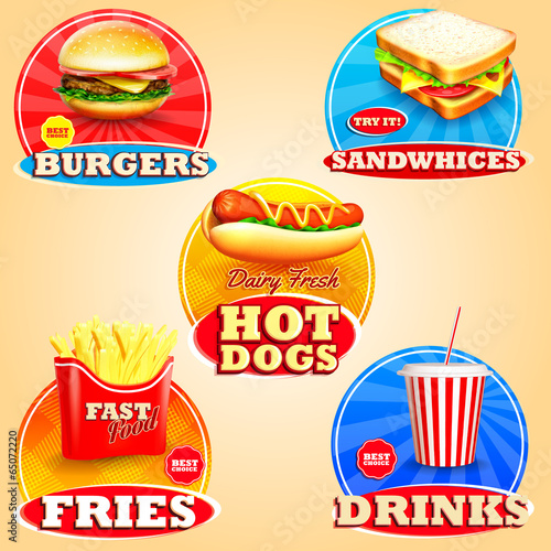 Fototapeta stickers for fast food