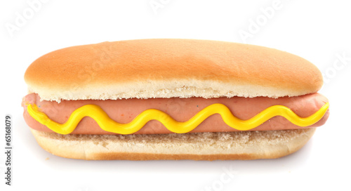 Fototapeta Tasty hot dog isolated on white
