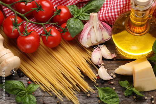Fototapeta Italian food ingredients