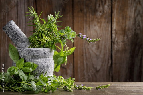 herbs in mortar
