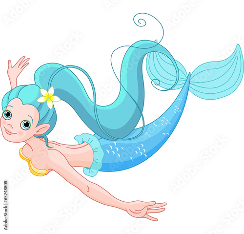 Fototapeta Cute Mermaid swimming