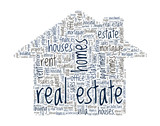 Real Estate Concept - House shaped word cloud